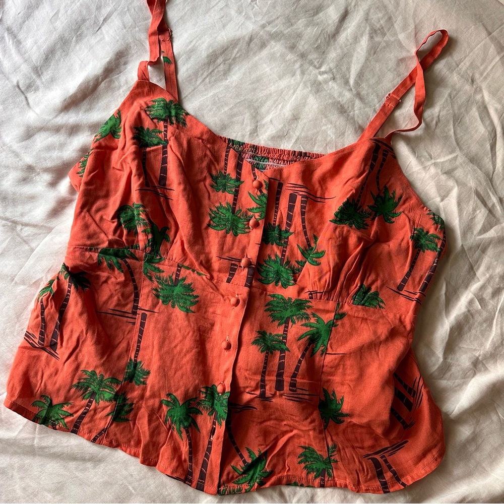 Collectif palm print blouse